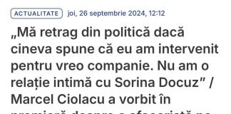 Mihai Razvan Moraru : Marcel spunea că nu exista o relație între el și Sorina Docuz. Acum se află în Vietnam la un resort de lux cu ea. Spunea că se retrage din politică dacă ar exista dovezi